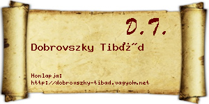 Dobrovszky Tibád névjegykártya